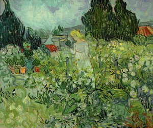 Mlle. Gachet in haar tuin in Auvers-sur-Oise ... (olieverf op doek) door Vincent van Gogh