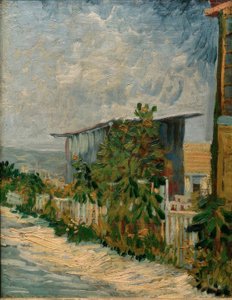 Schuur met zonnebloemen door Vincent van Gogh