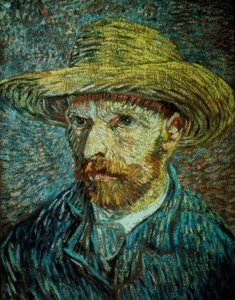 Zelfportret met strohoed door Vincent van Gogh