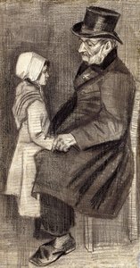 Zittende man met klein meisje; Homme Assis avec Fillette, 1882