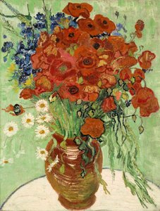 Stilleven, Vaas met Margrieten en Klaprozen, 1890 door Vincent van Gogh