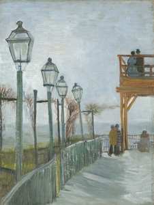 Terras en observatiedek bij de Moulin de Blute-Fin, Montmartre, begin 1887 door Vincent van Gogh