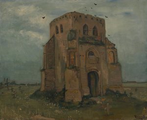 De oude kerktoren in Nuenen door Vincent van Gogh