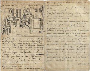De slaapkamer, brief aan Paul Gauguin uit Arles, woensdag 17 oktober 1888