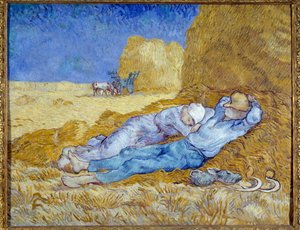 De meridiaan of De siësta (naar Millet) door Vincent van Gogh