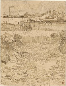 Arles. Uitzicht vanaf de korenvelden (1888) door Vincent van Gogh