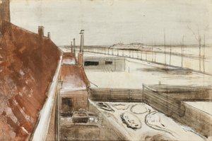 Uitzicht vanuit het raam van Vincents atelier in de winter II (1883)