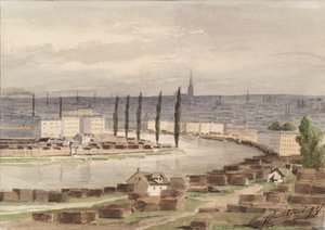 Het Donaukanaal in Wenen door Vincenz Havlicek