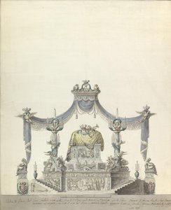 Catafalque van Keizerin Catharina de Grote van Rusland Zijaanzicht, 1796
