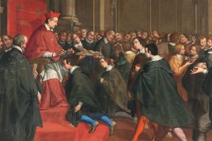 Milaan, Kerk van San Francesco da Paola, Fratelli Campi, Kardinaal Federico organiseert de groep meesters van de christelijke leer door Vincenzo and Campi Antonio Campi
