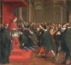 Milaan, Kerk van San Francesco da Paola, Fratelli Campi, Kardinaal Federico organiseert de groep meesters van de christelijke leer door Vincenzo and Campi Antonio Campi