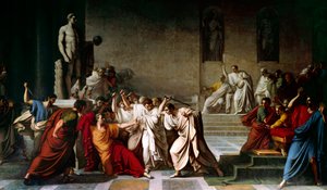 De dood van Julius Caesar door Vincenzo Camuccini