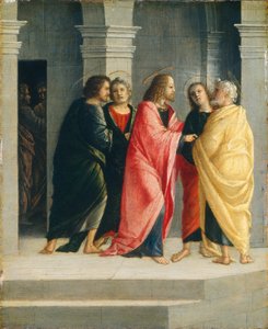 Christus Instruert Petrus en Johannes om Voorbereidingen te Treffen voor het Pascha door Vincenzo Civerchio