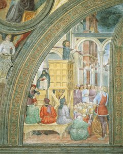 Het wonder van de wolk, (detail) uit Verhalen van Sint Petrus Martelaar, door Vincenzo Foppa door Vincenzo Foppa