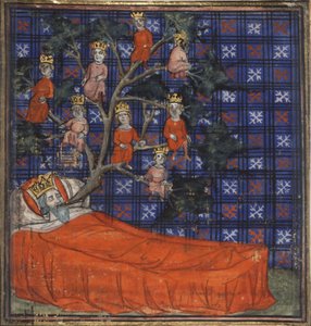 De Boom van Jesse uit de Bijbel historiale door Guiart des Moulins, 1400-1415 door Virgil Master