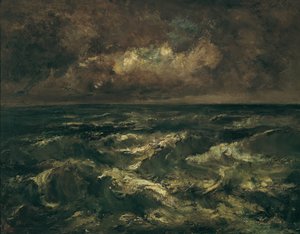 Stormachtige zee (Beweeglijke zee) door Virgilio Narcisso Díaz de la Peña