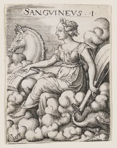 Sanguinisch Temperament, c.1530-62 (gravure) door Virgilius the elder Solis
