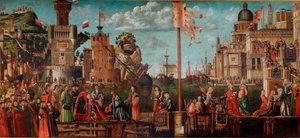 Cyclus van het leven van Sint Ursula, vierde episode: De ontmoeting van de verloofden en het vertrek op pelgrimstocht