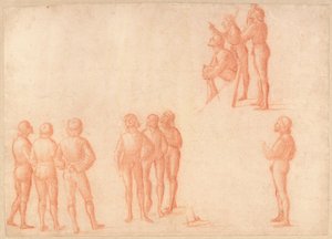 Groepen mannelijke figuren