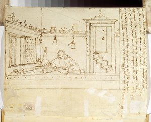 Een filosoof met een pen in zijn hand door Vittore Carpaccio