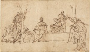 De Madonna en Kind met Heiligen in een Landschap (Sacra Conversazione)