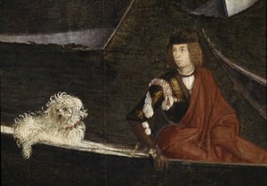 Het Wonder van het Relikwie van het Heilige Kruis bij de Rialtobrug. Detail. Schilderij door Vittore Scarpazza bekend als Vittore Carpaccio (1460-1525) door Vittore Carpaccio