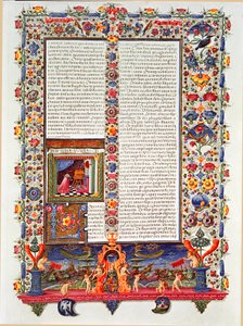 Pagina uit het manuscript van de Bijbel van Borso d
