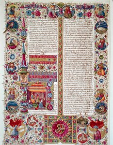 Pagina van het manuscript van de Bijbel van Borso d