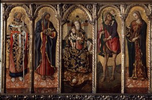 Maagd met kind en heiligen door Vittorio Crivelli