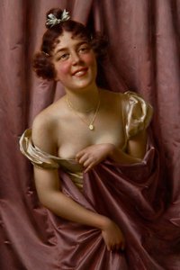 Dame in paars door Vittorio Reggianini