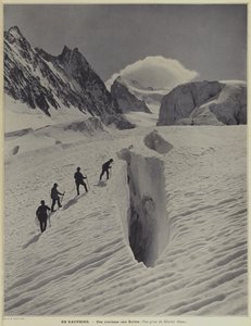 Een Spleet op de Glacier Blanc op de Barre des Écrins in de Dauphiné-regio van de Franse Alpen