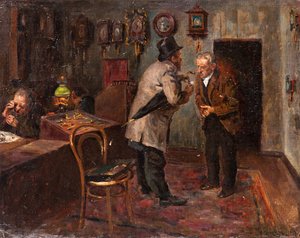 Bij de Juwelier, 1917 door Vladimir Egorovic Makovsky