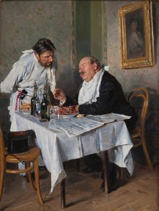 In een restaurant, 1887 door Vladimir Egorovic Makovsky