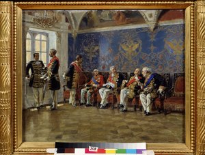 Wachten op een audiëntie door Vladimir Egorovic Makovsky