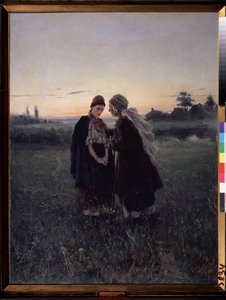 Moeder en dochter door Vladimir Egorovic Makovsky