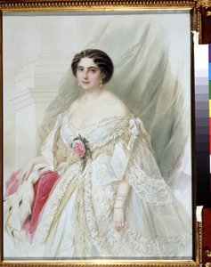 Portret van een dame met een bontmantel