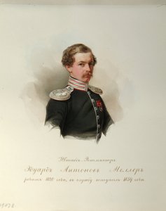 Portret van Eduard Antonovich Moller (1820-1879) (Uit het Album van de Keizerlijke Huzaren) door Vladimir Ivanovich Hau