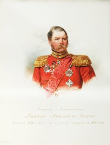 Portret van Generaal Anton Antonovich von Essen (1797-1863) (Uit het Album van de Keizerlijke Paardengarde) door Vladimir Ivanovich Hau