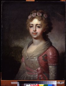 Portret van groothertogin Alexandra Pavlovna (1783-1801), dochter van keizer Paul I door Vladimir Lukich Borovikovsky
