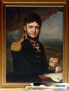 Portret van navigator en officier Yuri Lisyansky (1773-1837) door Vladimir Lukich Borovikovsky