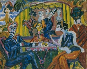 Het Zwerfhond Cabaret in Sint-Petersburg, 1910s door Vladimir Vladimirovich Dmitriyev