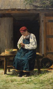 Boerin aan het werk, 1874 door Vladimir Yegorovich Makovsky
