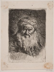Oude man met tulband door W.A. Müller