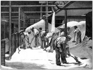 Suikermaken bij de Counterslip-raffinaderij, Bristol, 1873 door WB Murray