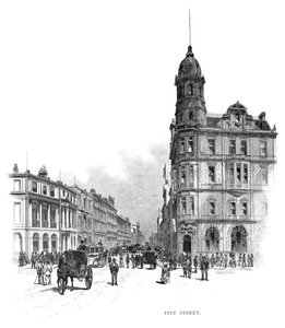 Pitt Street, Sydney, New South Wales, Australië, 1886 door WC Fitler