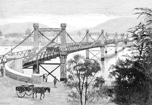 De Brug, Rockhampton, Queensland, Australië, 1886 door WC Fitler