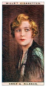 Anna Quirentia Nilsson 1888-1974, Zweeds-Amerikaanse actrice, 1928 door WD and HO Wills