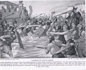 Landing van Julius Caesar, illustratie uit 