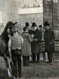 Koning Edward VII op de Hackney Horse Show presenteert de beker door W.R.S. Stott