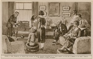 Luisteren naar muziek uitgezonden via draadloos vanuit Nederland door W.R.S. Stott